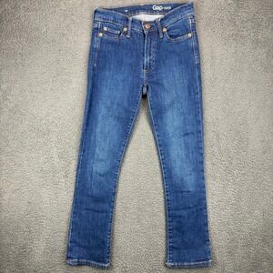 Gap 1969 Womens Slim Straight Leg Jeans Dark Wash Blue Denim Size 24r